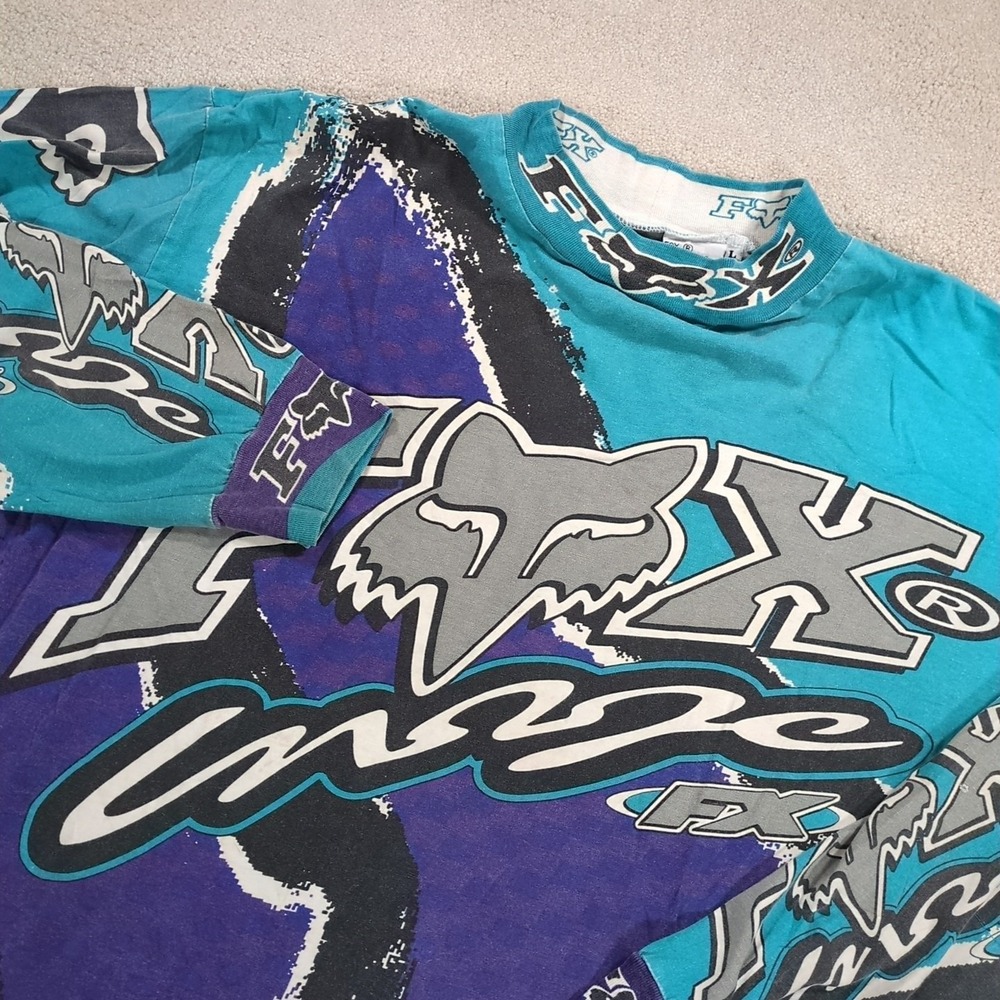 Vintage Fox Racing FX‎ IMAGE Motocross Jersey Large Double Sided All Over Print